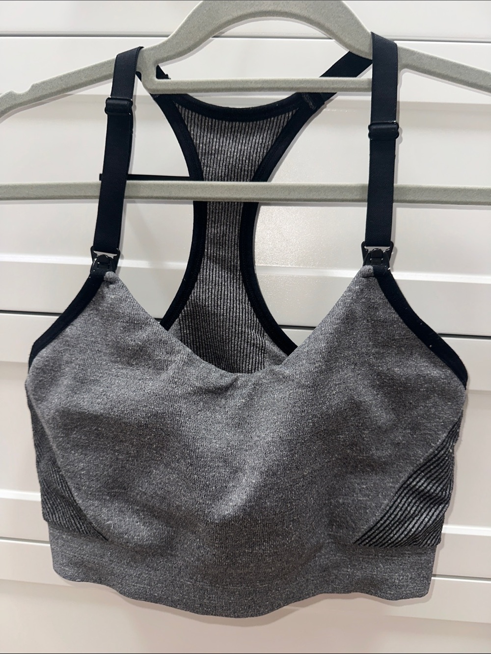 Auden Gray Racerback Nursing Sports Bra